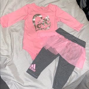 Pink & gray adidas outfit